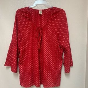 Beautiful Womens Plus size 2XL Dress Blouse in bright red.